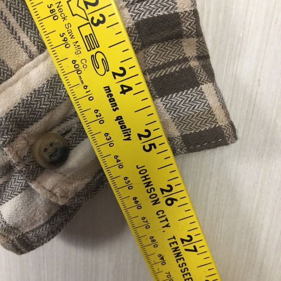 WRANGLER Authentics Men's Beige Plaid Long Sleeve Shirt Shacket Sherpa Fleece XL - Picture 9 of 11